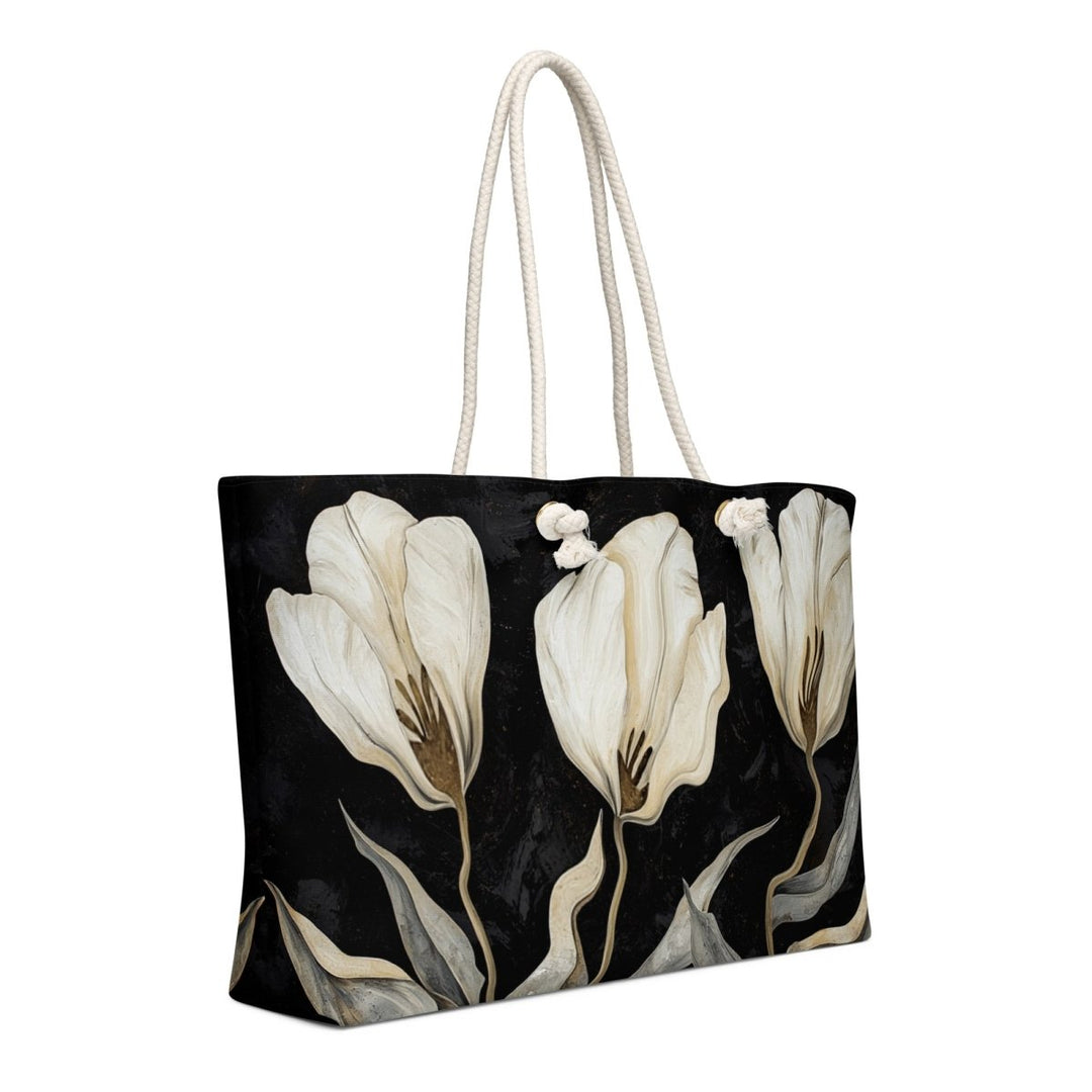 Midnight Magnolia Oversized Weekender Bag - Polendo Design Midnight Magnolia oversized weekender bag