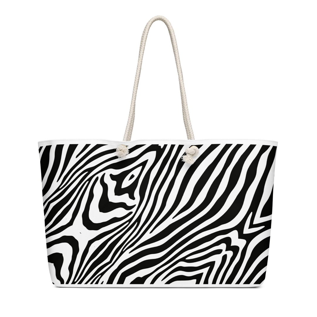 Zebra Pattern Oversized Weekender Bag for Travel - Polendo Design zebra pattern oversized weekender bag