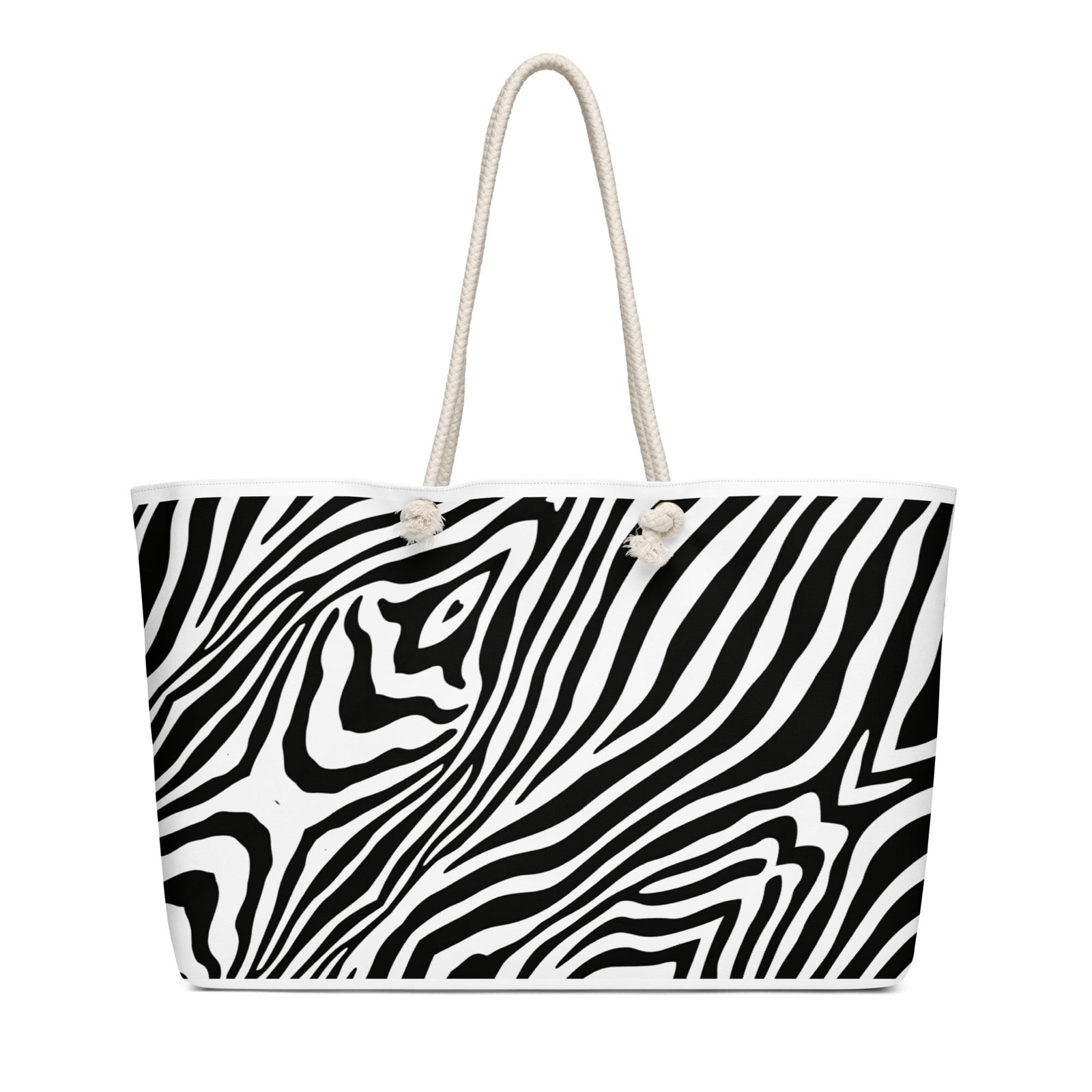 Zebra Pattern Oversized Weekender Bag for Travel - Polendo Design zebra pattern oversized weekender bag