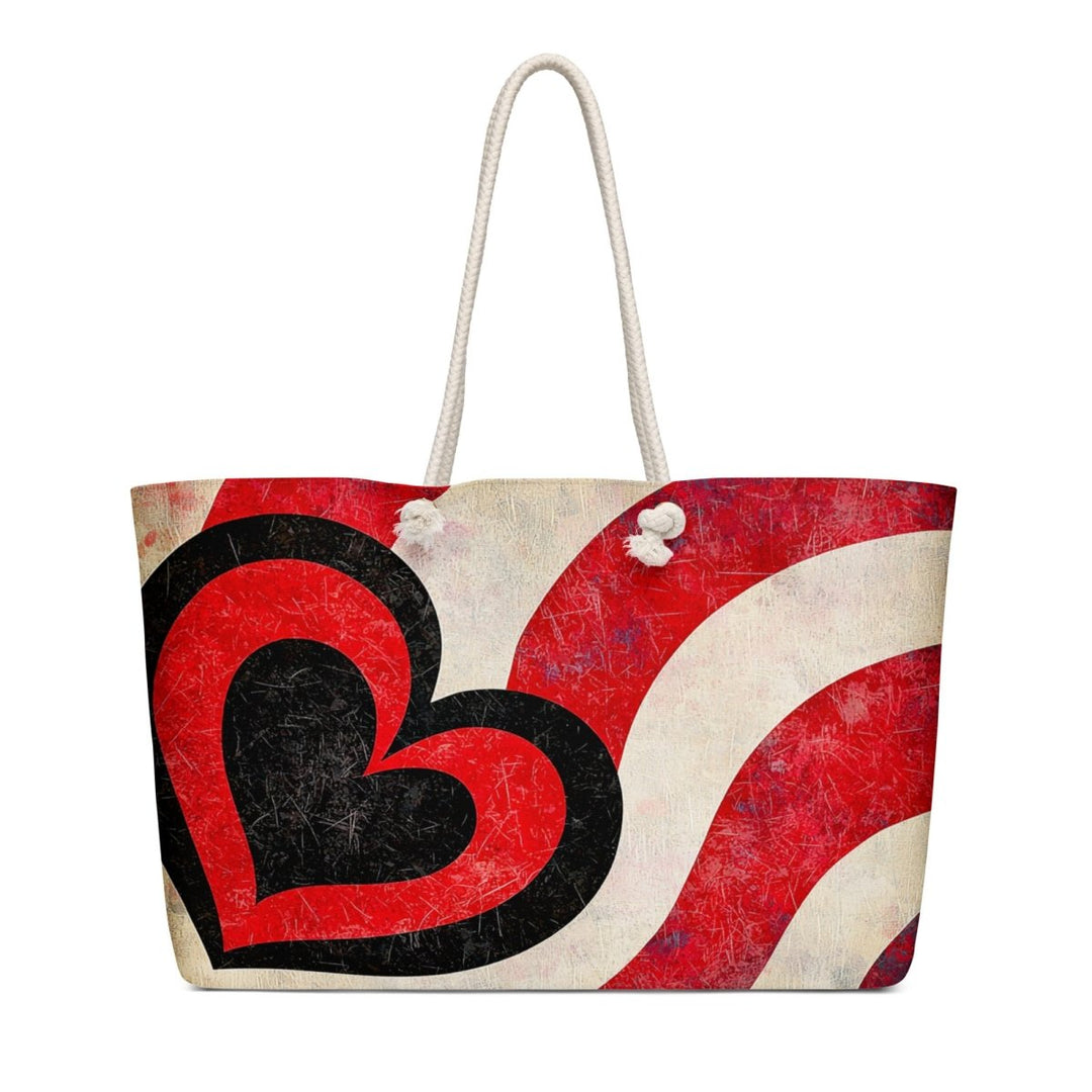 Crimson Heartwave Oversized Weekender Bag - Polendo Design Crimson Heartwave oversized weekender bag