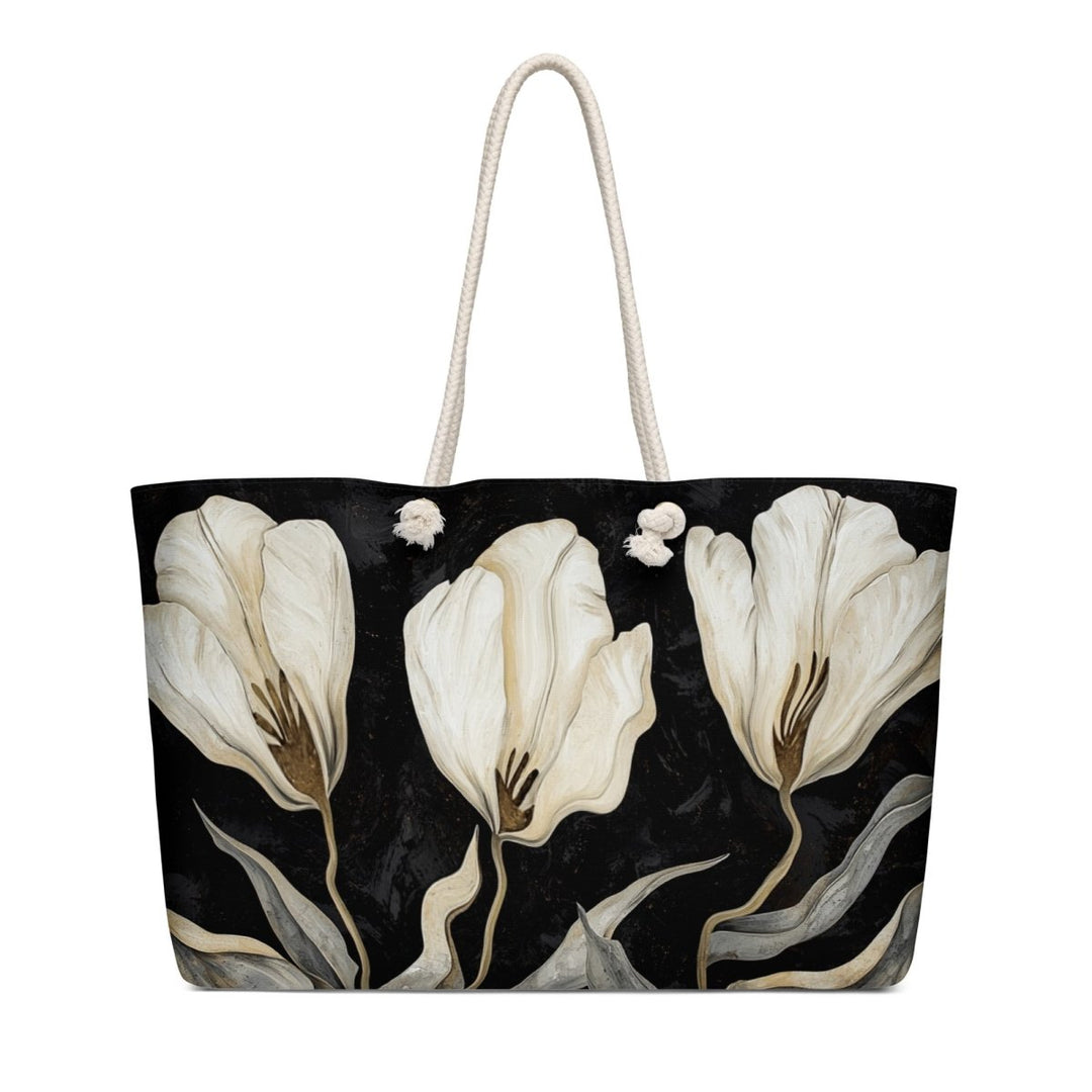 Midnight Magnolia Oversized Weekender Bag - Polendo Design Midnight Magnolia oversized weekender bag