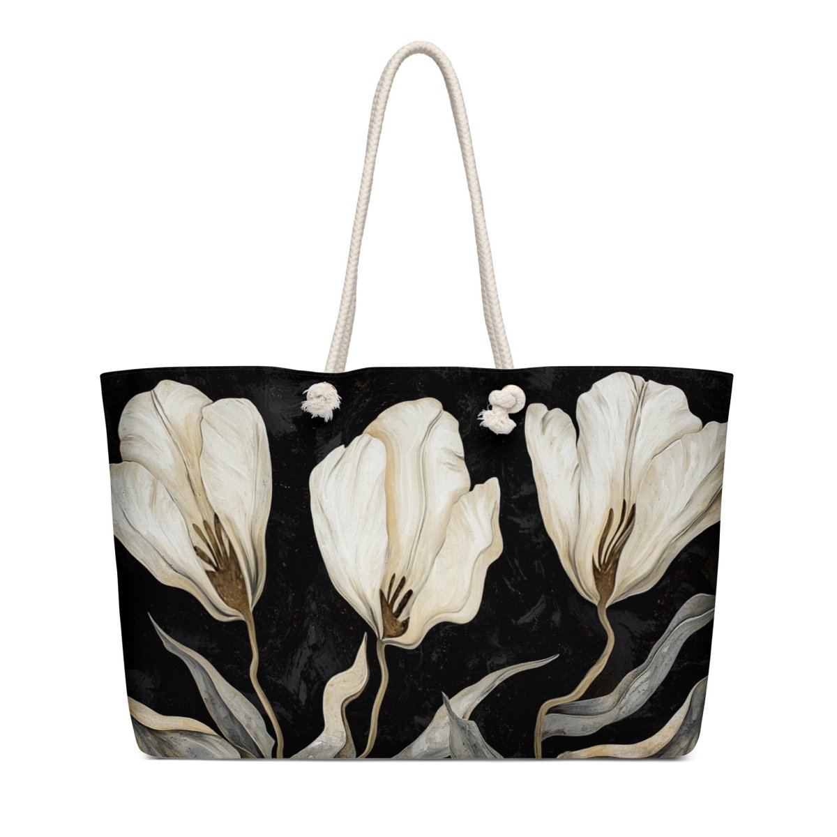 Midnight Magnolia Oversized Weekender Bag - Polendo Design Midnight Magnolia oversized weekender bag