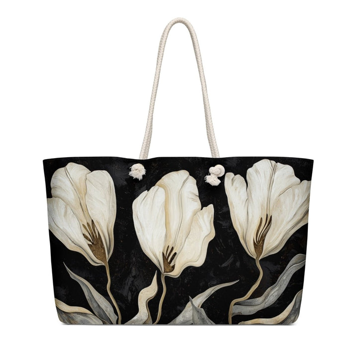 Midnight Magnolia Oversized Weekender Bag - Polendo Design Midnight Magnolia oversized weekender bag