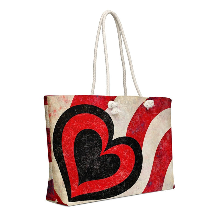 Crimson Heartwave Oversized Weekender Bag - Polendo Design Crimson Heartwave oversized weekender bag