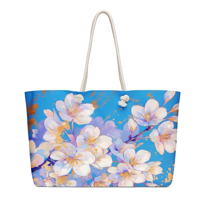 Azure Blossom Breeze Oversized Weekender Bag - Polendo Design Azure Blossom Breeze oversized weekender bag