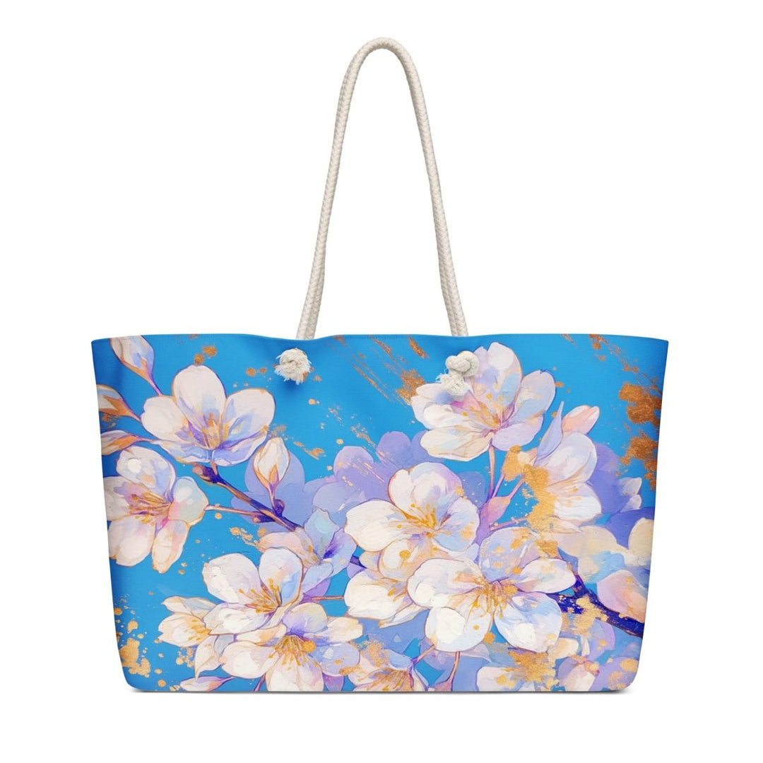 Azure Blossom Breeze Oversized Weekender Bag - Polendo Design Azure Blossom Breeze oversized weekender bag
