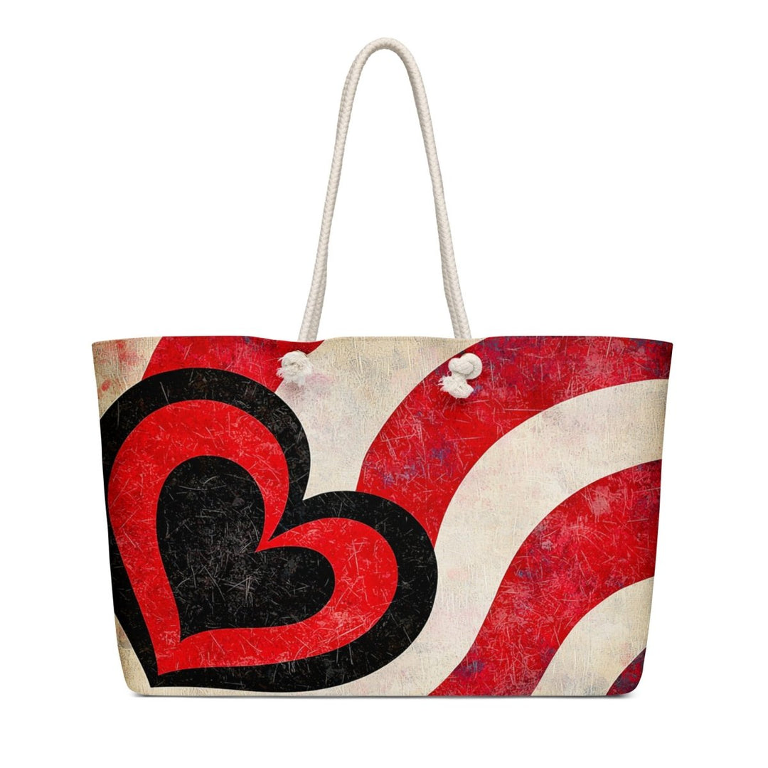 Crimson Heartwave Oversized Weekender Bag - Polendo Design Crimson Heartwave oversized weekender bag
