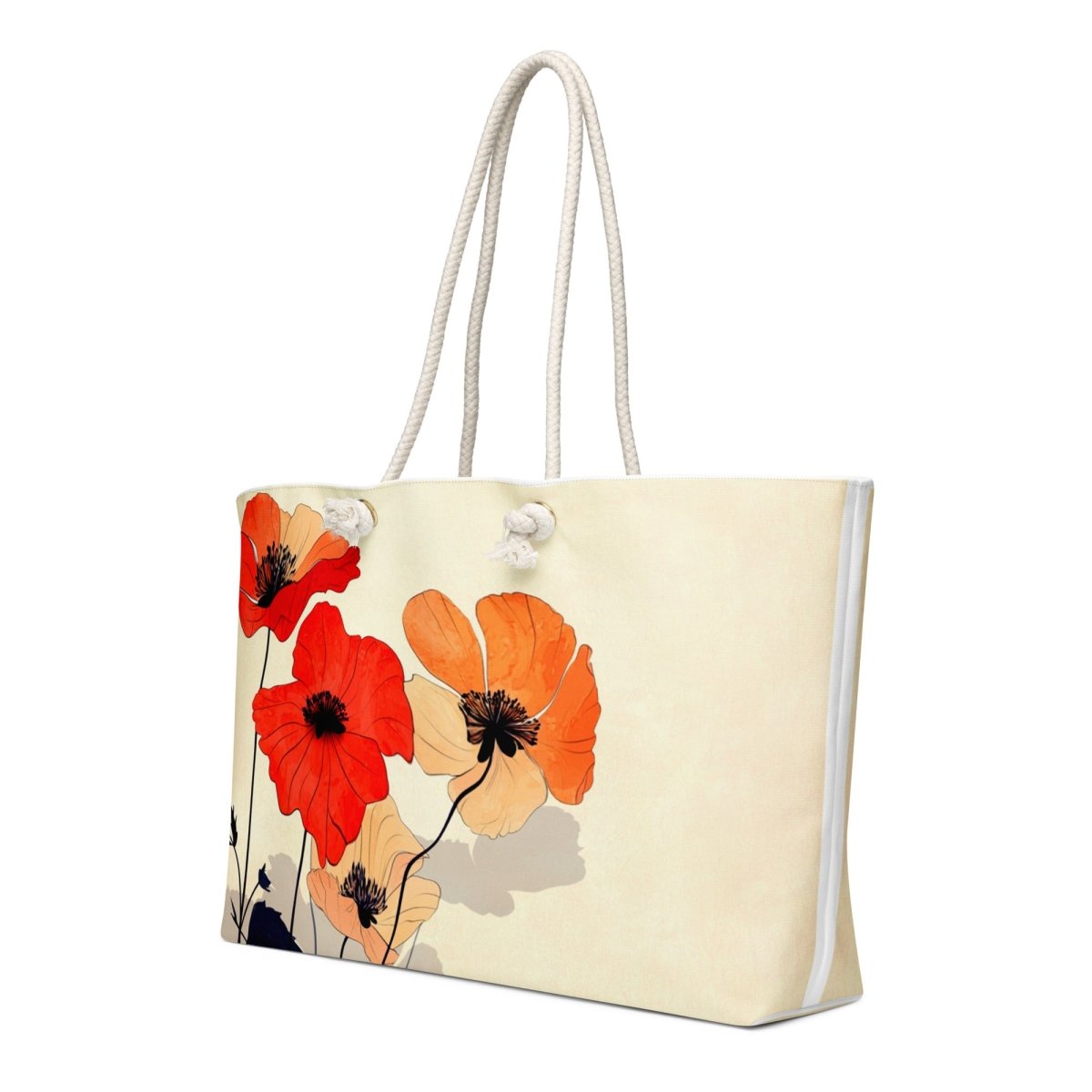 Scarlet Poppy Drift Oversized Weekender Bag - Polendo Design Scarlet Poppy Drift oversized weekender bag