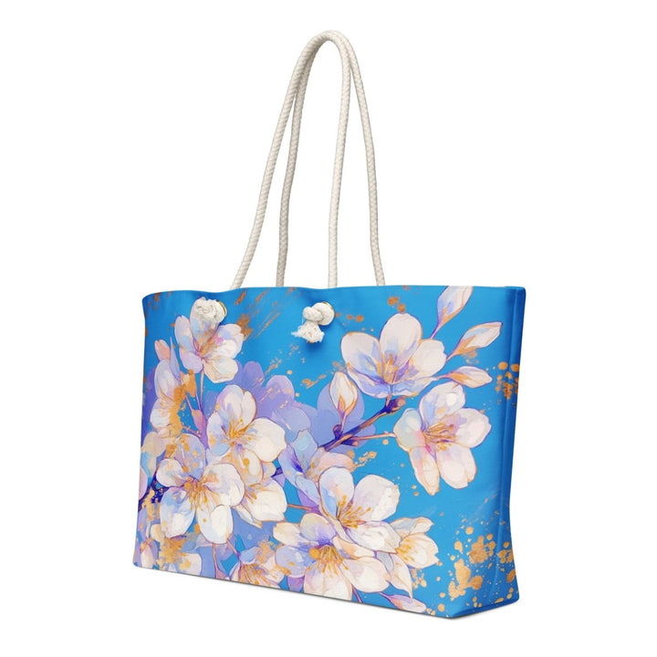 Azure Blossom Breeze Oversized Weekender Bag - Polendo Design Azure Blossom Breeze oversized weekender bag