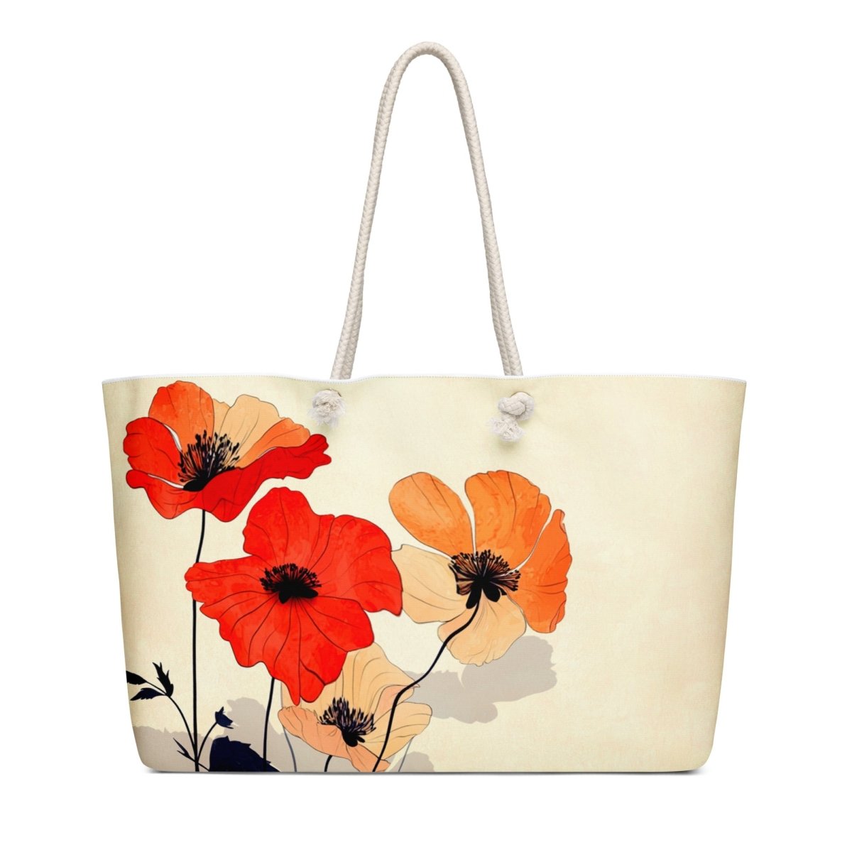 Scarlet Poppy Drift Oversized Weekender Bag - Polendo Design Scarlet Poppy Drift oversized weekender bag