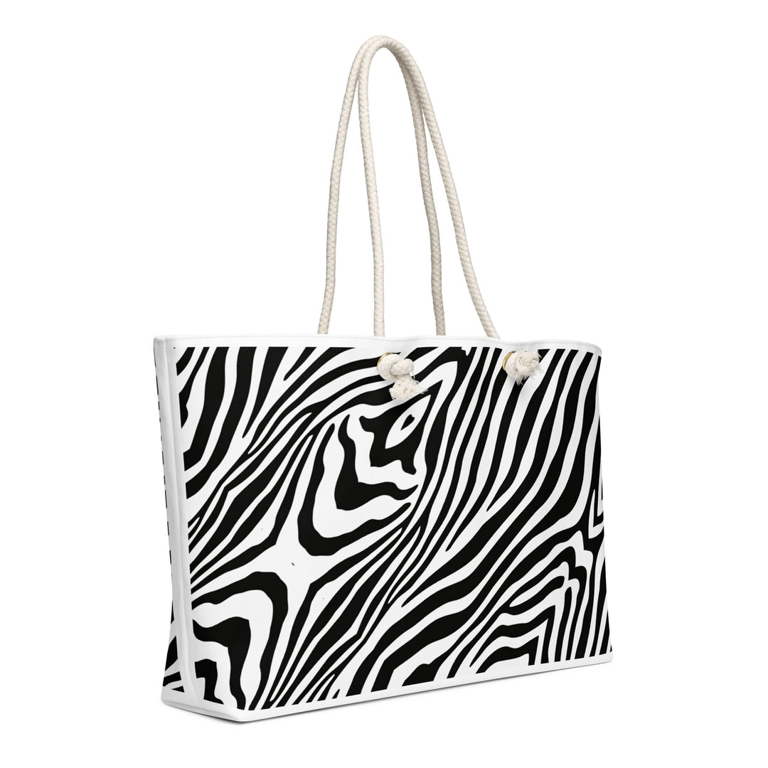Zebra Pattern Oversized Weekender Bag for Travel - Polendo Design zebra pattern oversized weekender bag
