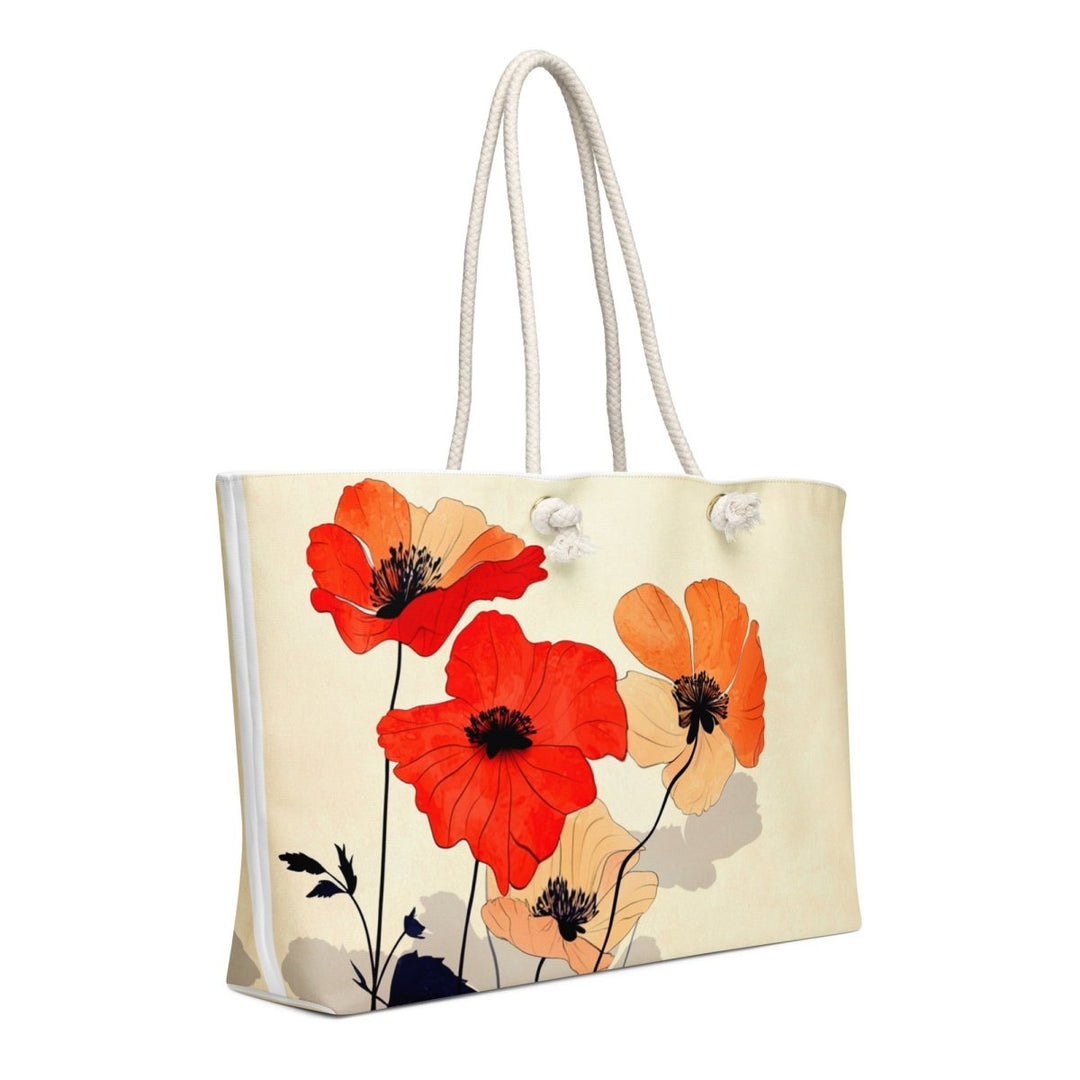 Scarlet Poppy Drift Oversized Weekender Bag - Polendo Design Scarlet Poppy Drift oversized weekender bag