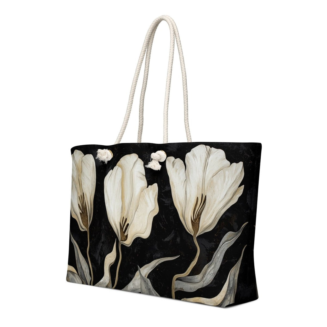 Midnight Magnolia Oversized Weekender Bag - Polendo Design Midnight Magnolia oversized weekender bag