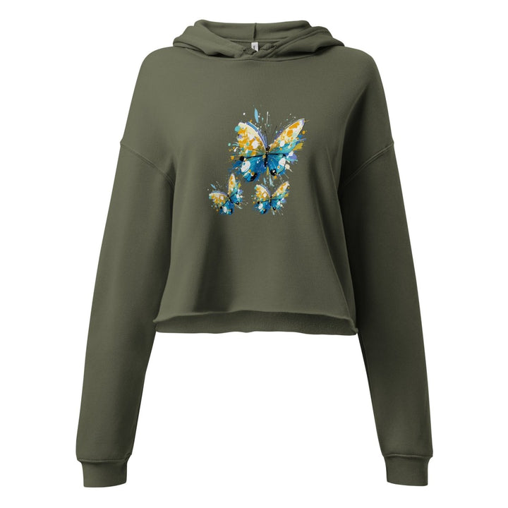 Polendo Radiant Butterfly Crop Hoodie - Polendo Design Polendo Radiant Butterfly Crop Hoodie