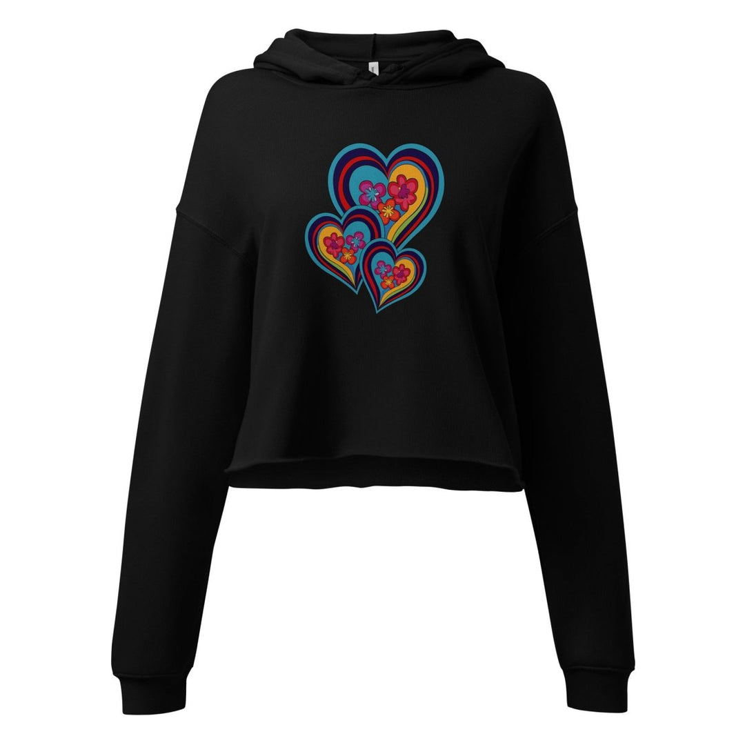 Polendo Radiant Heart Crop Hoodie – Neon Cluster - Polendo Design Polendo Radiant Heart Crop Hoodie