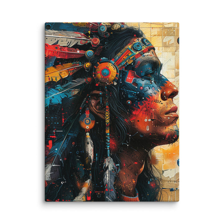 Profile in Color Modern Abstract Portrait Canvas Wall Art - Polendo Design modern abstract portrait canvas wall art
