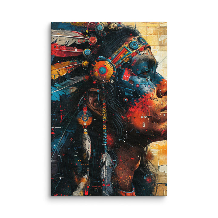Profile in Color Modern Abstract Portrait Canvas Wall Art - Polendo Design modern abstract portrait canvas wall art