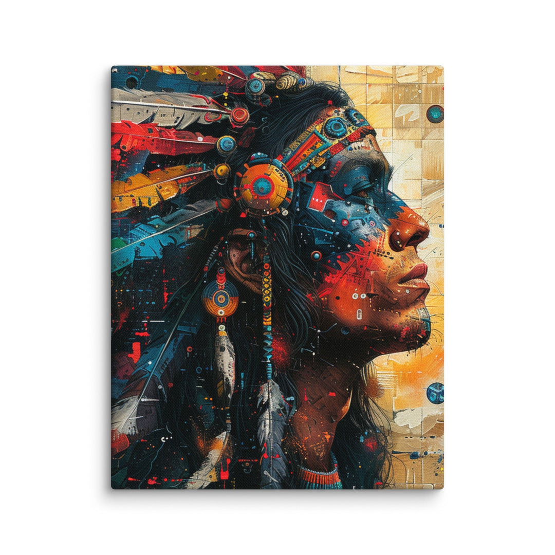 Profile in Color Modern Abstract Portrait Canvas Wall Art - Polendo Design modern abstract portrait canvas wall art