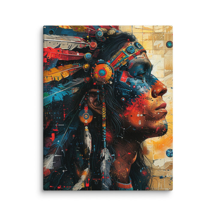Profile in Color Modern Abstract Portrait Canvas Wall Art - Polendo Design modern abstract portrait canvas wall art