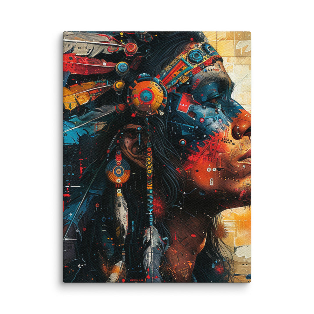 Profile in Color Modern Abstract Portrait Canvas Wall Art - Polendo Design modern abstract portrait canvas wall art
