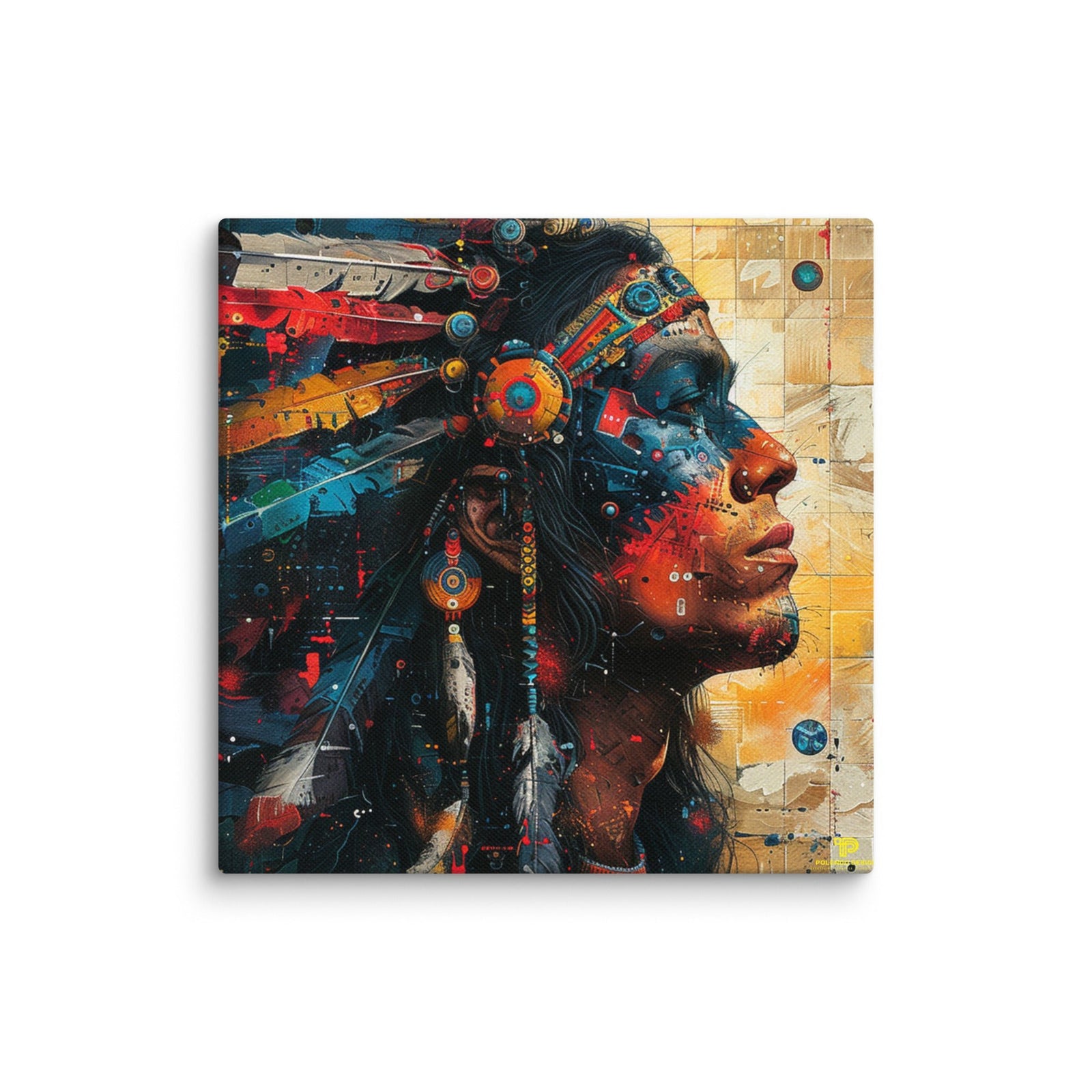 Profile in Color Modern Abstract Portrait Canvas Wall Art - Polendo Design modern abstract portrait canvas wall art