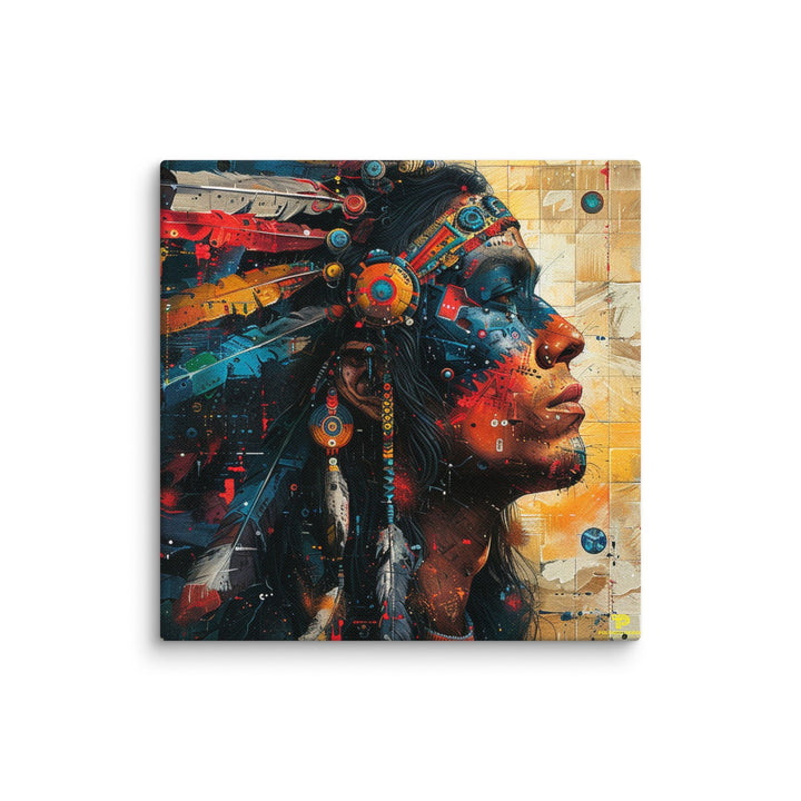 Profile in Color Modern Abstract Portrait Canvas Wall Art - Polendo Design modern abstract portrait canvas wall art