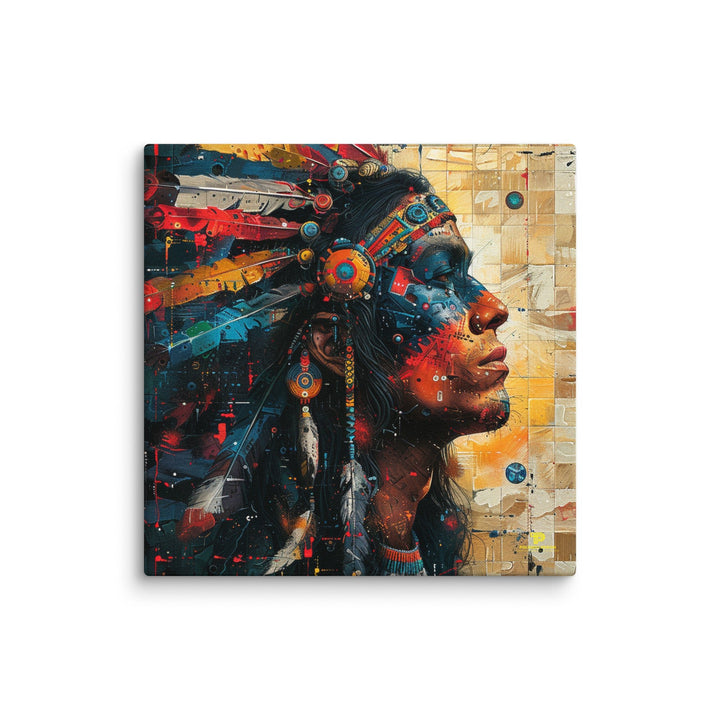 Profile in Color Modern Abstract Portrait Canvas Wall Art - Polendo Design modern abstract portrait canvas wall art