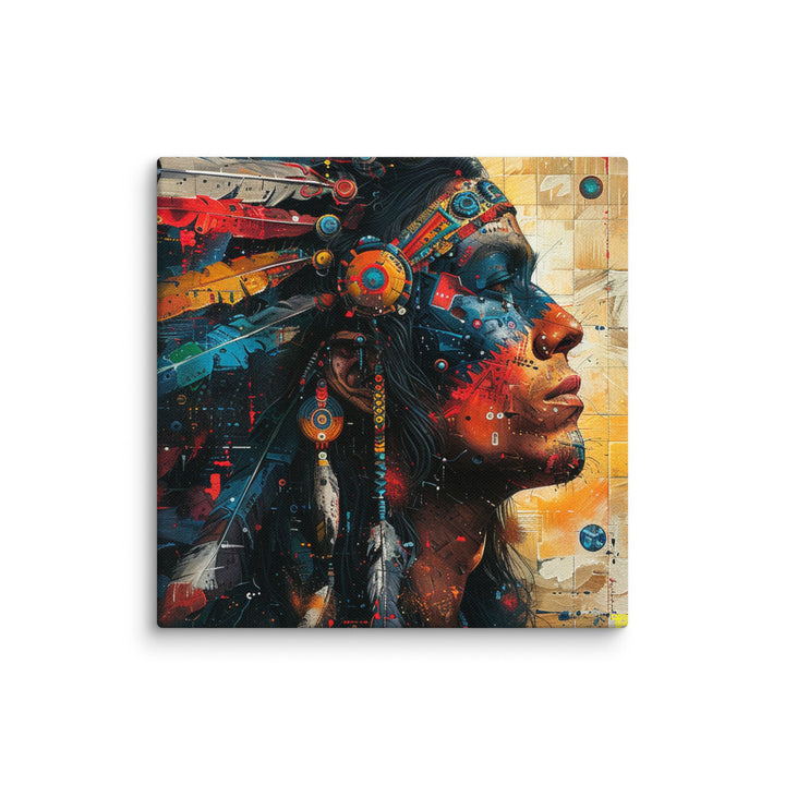 Profile in Color Modern Abstract Portrait Canvas Wall Art - Polendo Design modern abstract portrait canvas wall art