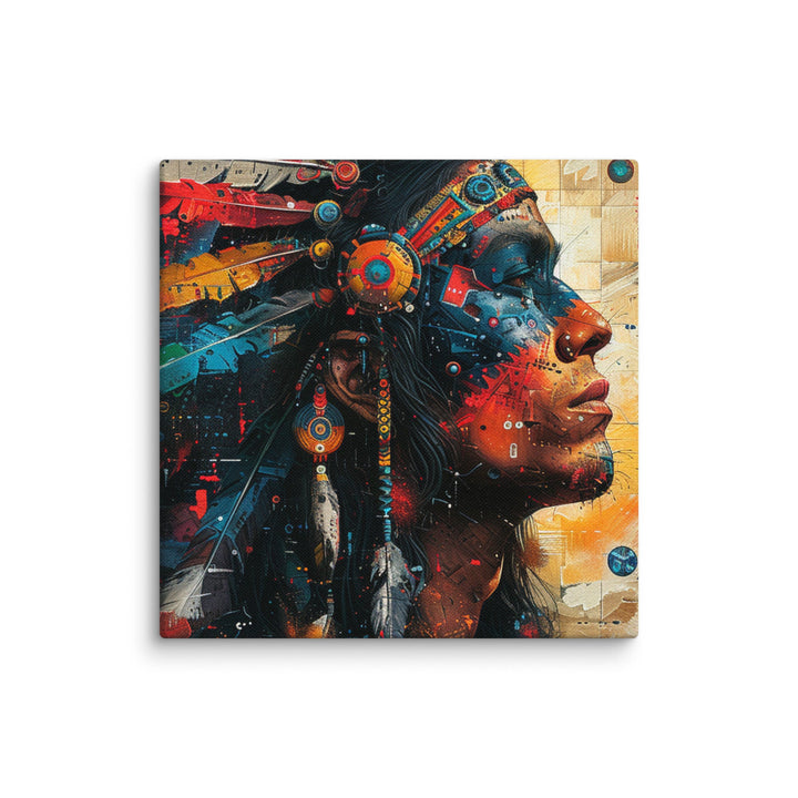 Profile in Color Modern Abstract Portrait Canvas Wall Art - Polendo Design modern abstract portrait canvas wall art
