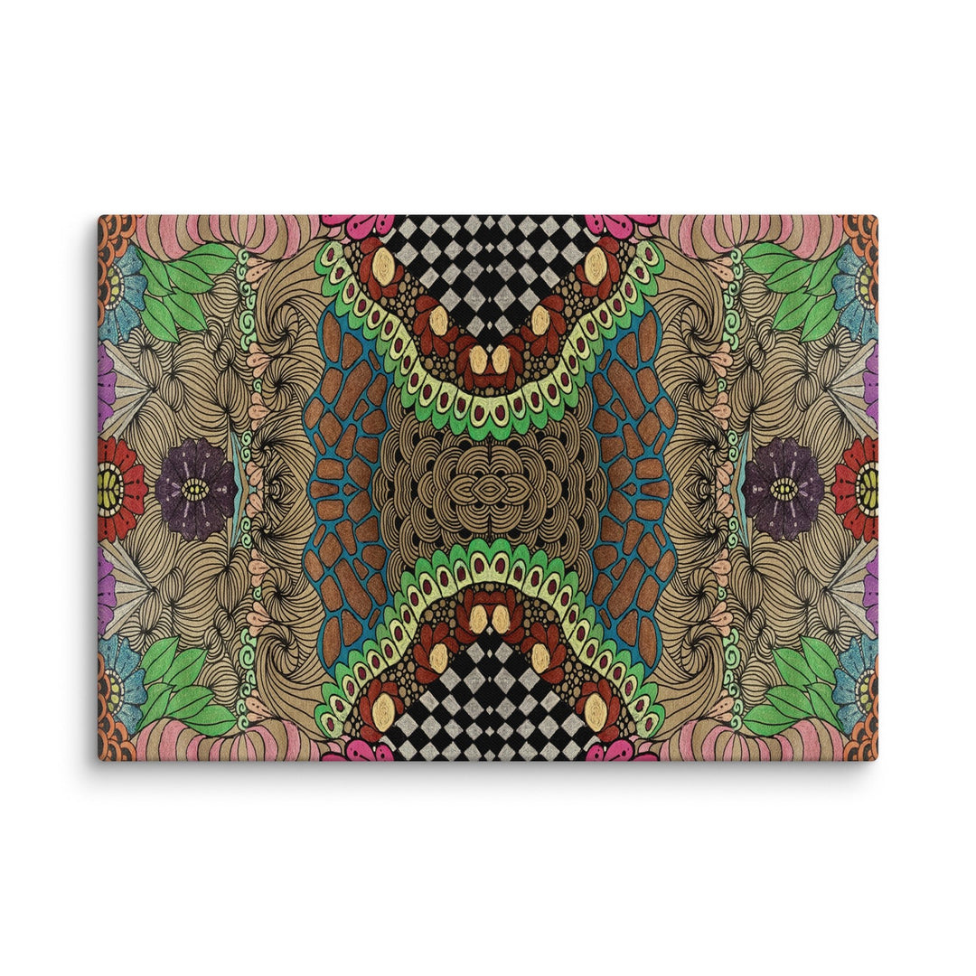 Pulse Bloom Abstract Canvas Art Print - Polendo Design abstract canvas art