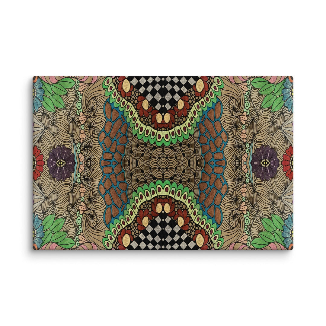 Pulse Bloom Abstract Canvas Art Print - Polendo Design abstract canvas art