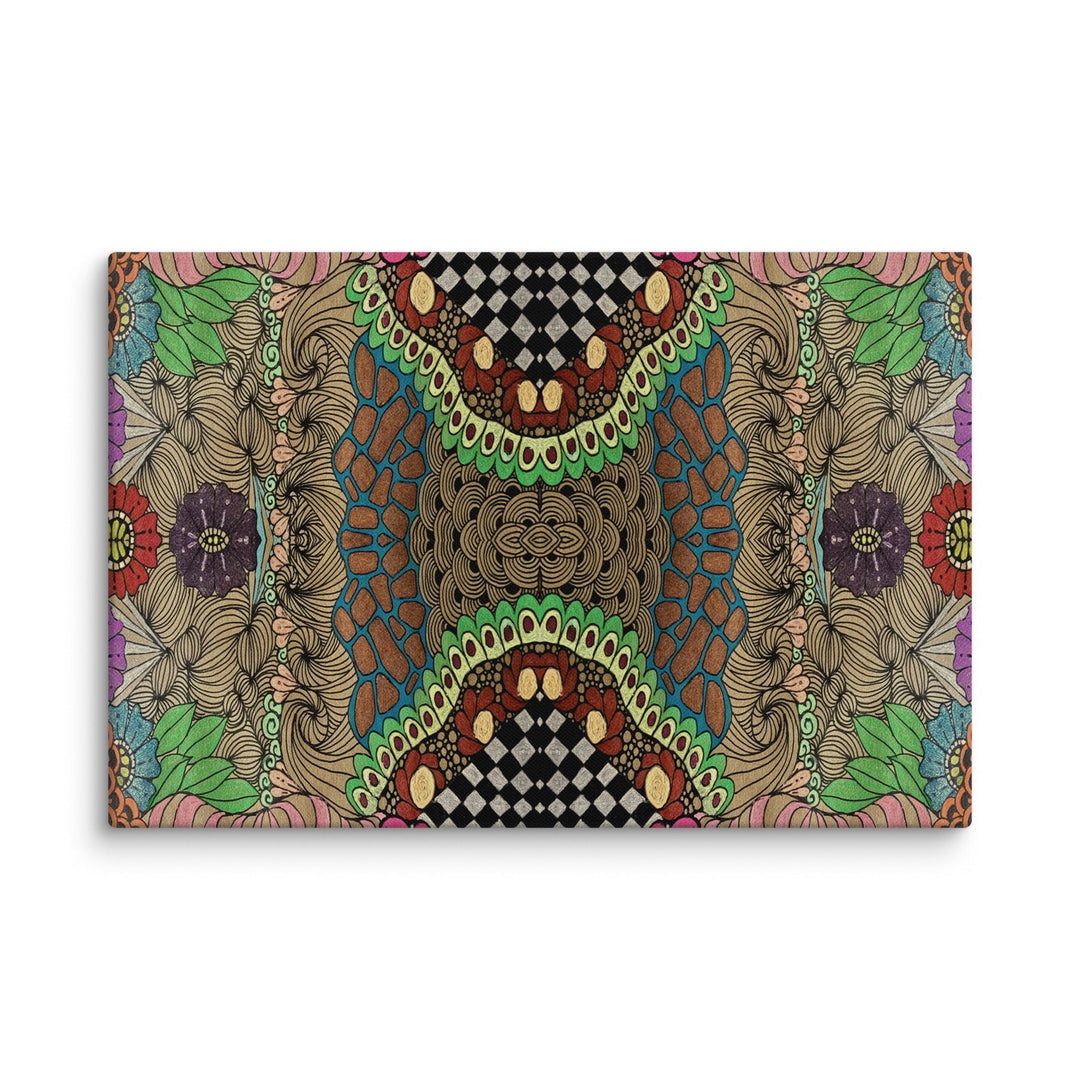 Pulse Bloom Abstract Canvas Art Print - Polendo Design abstract canvas art