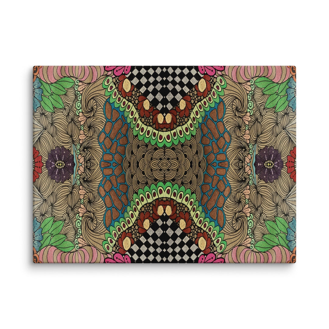 Pulse Bloom Abstract Canvas Art Print - Polendo Design abstract canvas art