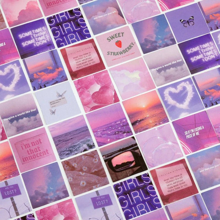 Purple Aesthetic Sticker Set (45pcs) – Scrapbook &amp; Journal Stickers - Polendo Design purple aesthetic sticker set