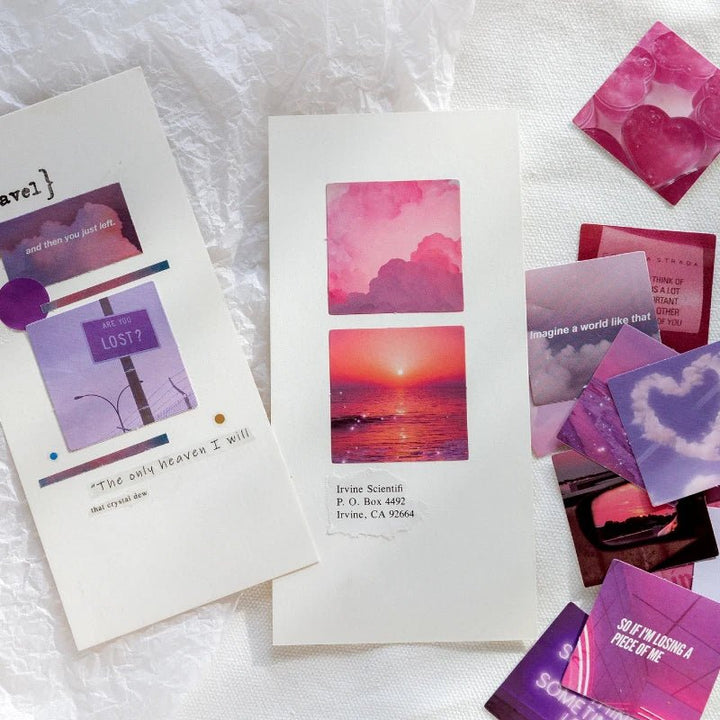 Purple Aesthetic Sticker Set (45pcs) – Scrapbook &amp; Journal Stickers - Polendo Design purple aesthetic sticker set