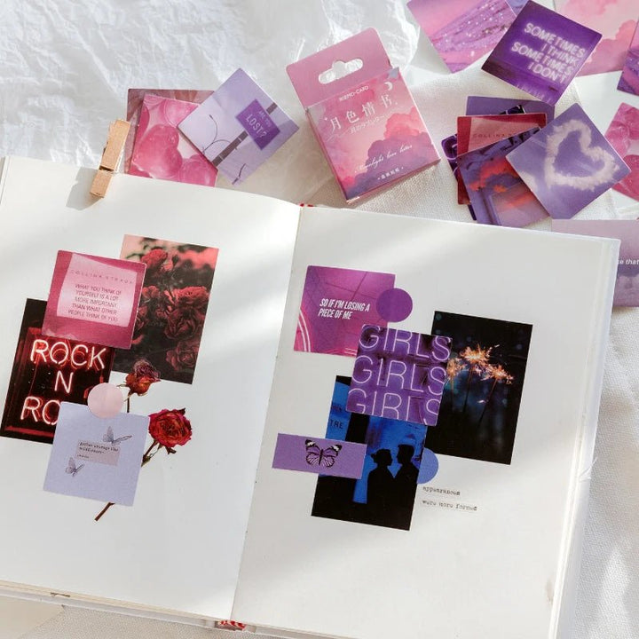 Purple Aesthetic Sticker Set (45pcs) – Scrapbook &amp; Journal Stickers - Polendo Design purple aesthetic sticker set