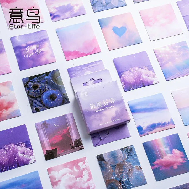 Purple Aesthetic Sticker Set (45pcs) – Scrapbook &amp; Journal Stickers - Polendo Design purple aesthetic sticker set