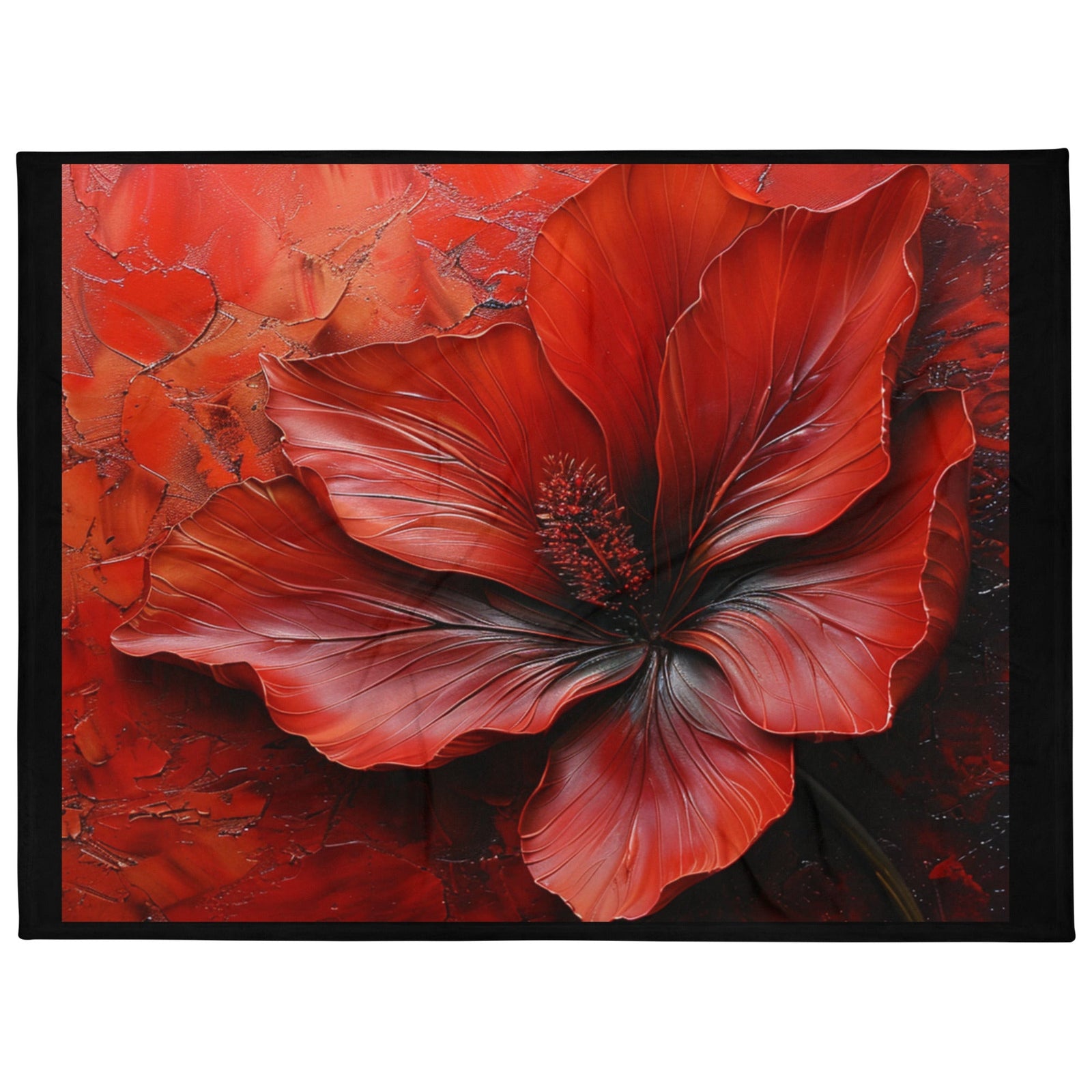 Red & Black Floral Throw Blanket – Comfort Design - Polendo Design floral throw blanket