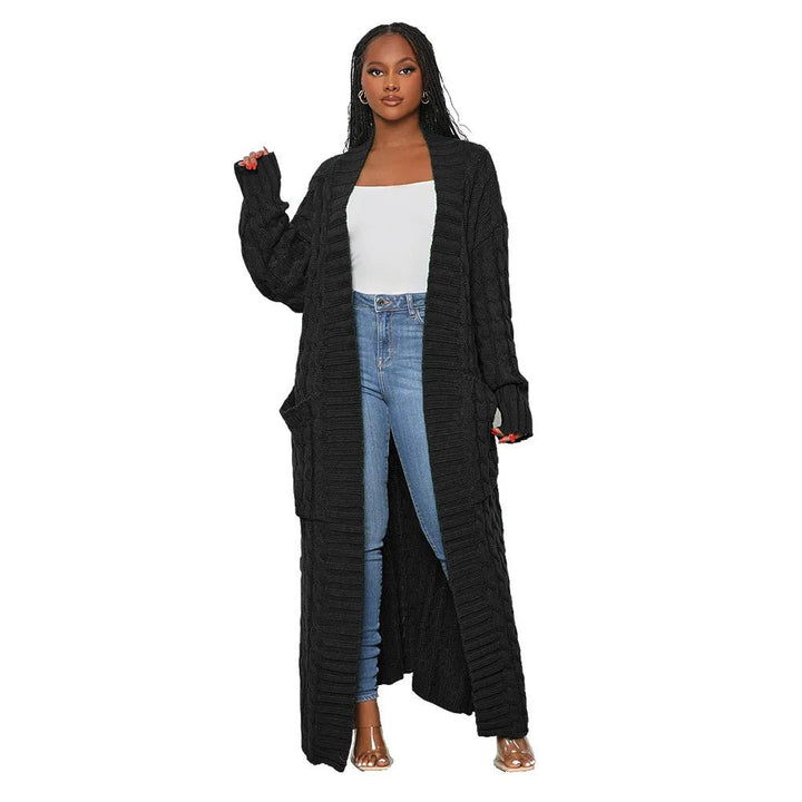 Ribbed Knit Sweater Coat Jacket for Women - Polendo Design