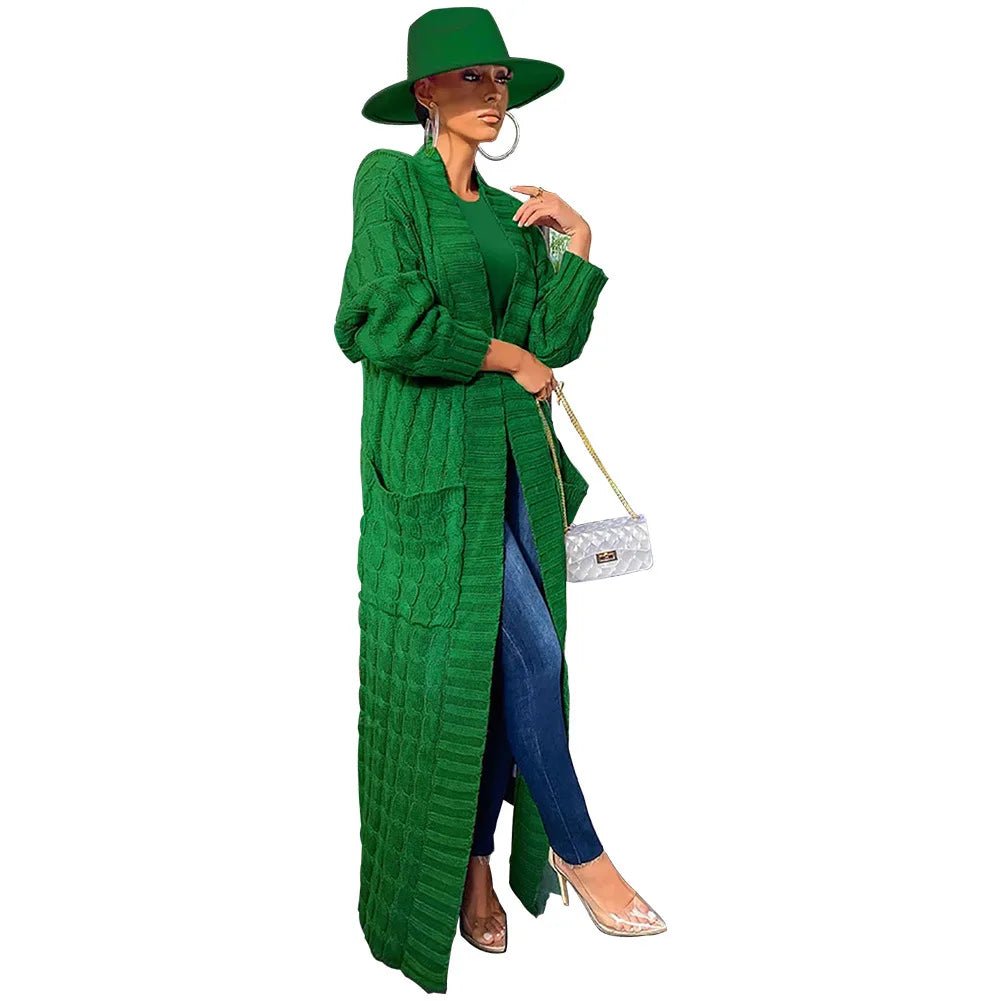 Ribbed Knit Sweater Coat Jacket for Women - Polendo Design