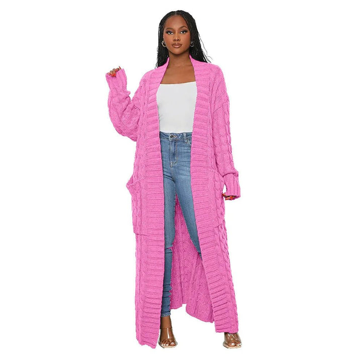 Ribbed Knit Sweater Coat Jacket for Women - Polendo Design