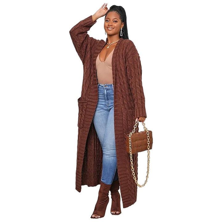 Ribbed Knit Sweater Coat Jacket for Women - Polendo Design