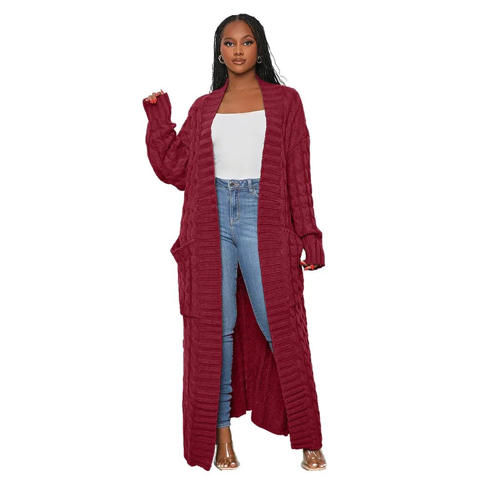 Ribbed Knit Sweater Coat Jacket for Women - Polendo Design