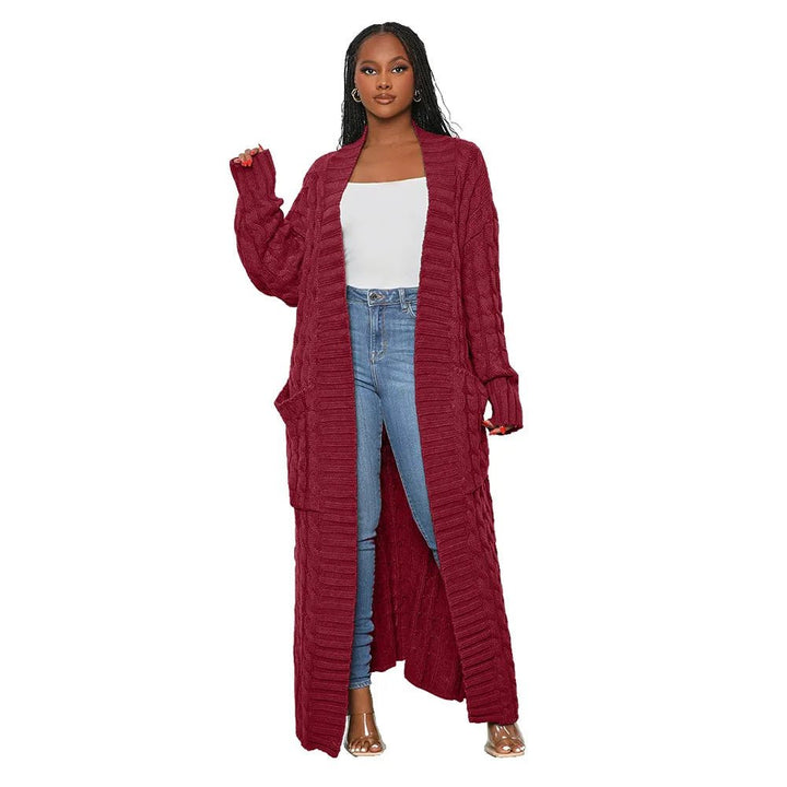 Ribbed Knit Sweater Coat Jacket for Women - Polendo Design