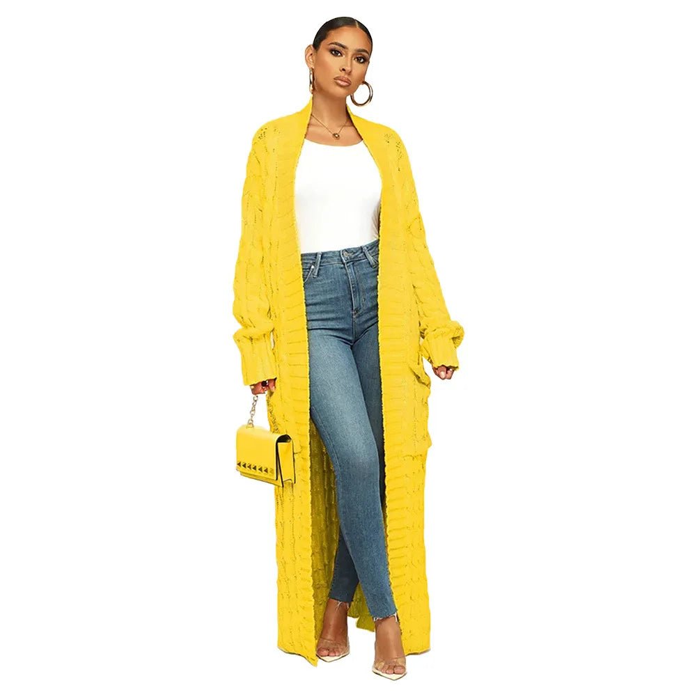 Ribbed Knit Sweater Coat Jacket for Women - Polendo Design