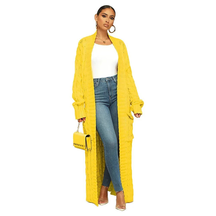 Ribbed Knit Sweater Coat Jacket for Women - Polendo Design