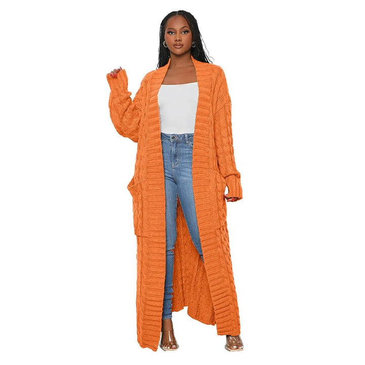 Ribbed Knit Sweater Coat Jacket for Women - Polendo Design