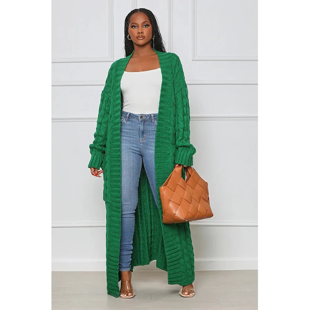 Ribbed Knit Sweater Coat Jacket for Women - Polendo Design