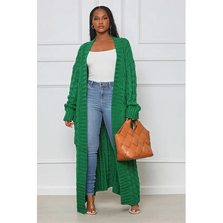Ribbed Knit Sweater Coat Jacket for Women - Polendo Design