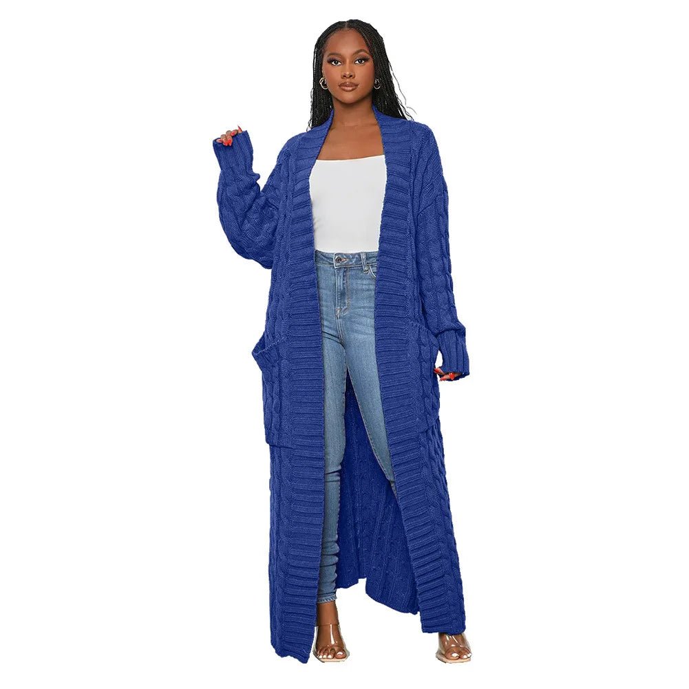 Ribbed Knit Sweater Coat Jacket for Women - Polendo Design